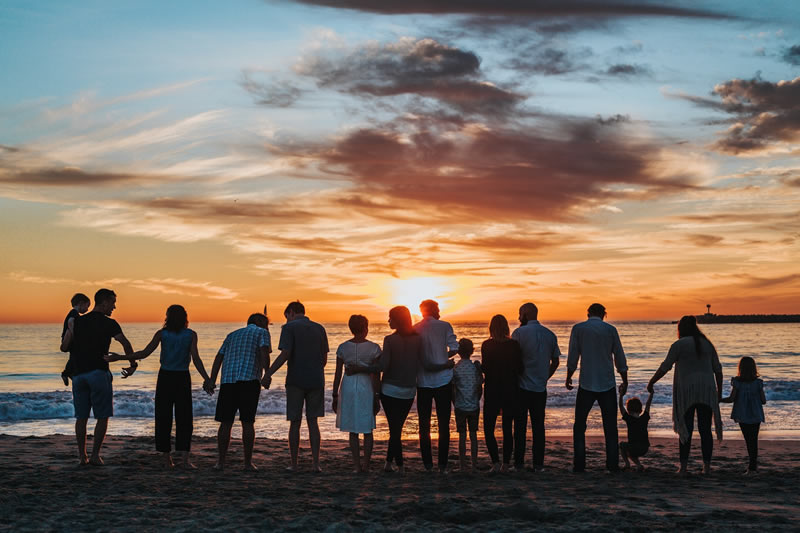 family at the beach